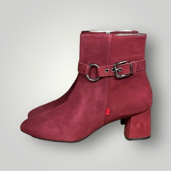🌻NEW Marc Joseph Rouge Nubuck Suede "Madison" Bootie Women's Size 10 - Picture 5 of 13